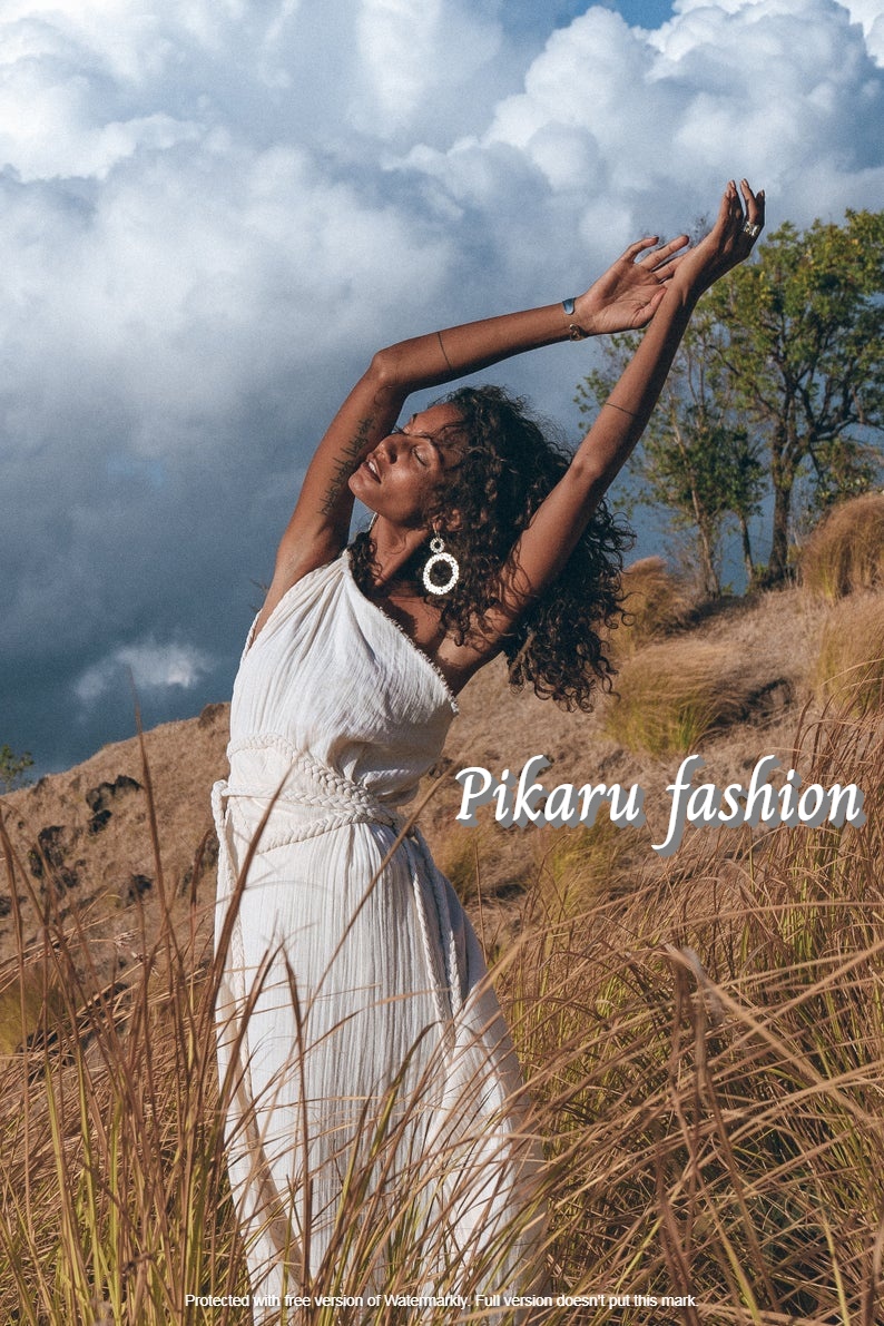 Shop One Shoulder Pure Italy Linen Cotton Dresses for Women