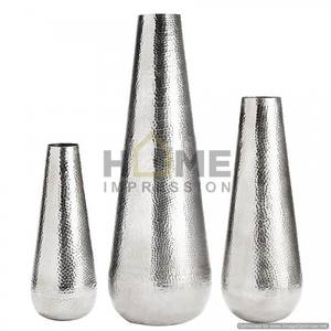 Florero de boda con cuentas de cristal para decoración de mesa Florero de lujo de diseño antiguo Artículo decorativo para el hogar brillante plateado - Product Image 4