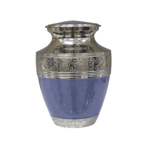 Urna de Latón Brillante con Acabado de Esmalte Morado Grabado para Guardar Cenizas Humanas, Calidad Premium, Precio al por Mayor, Estilo Americano - Product Image 1
