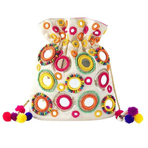 STYLISH---POTLI--BAGS de WITH-BEAUTIFUL--EMBELLISHED con cuentas, piedra de cristal, ZARI, fiesta y WEDDING---2021 - Product Image 1