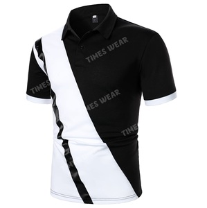 Media manga de algodón 100% de calidad superior para hombre para Polo, diseño de bloque de Color sólido, característica antiarrugas hecha de Jersey - Product Image 4