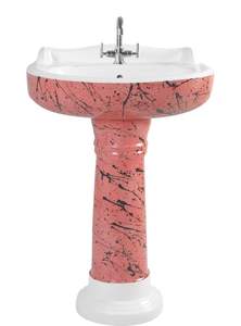 Lavabo en céramique de Sanitaryware de couleur blanche highglossy avec le piédestal pour Resellig. - Product Image 3