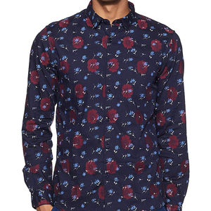 Chemise à carreaux et col montant pour hommes, tenue décontractée, à manches longues, nouvelle mode été - Product Image 1