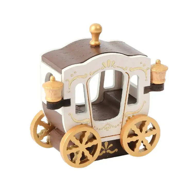 * [2,7] оптовая продажа, деревянная миниатюрная Свадебная каретка для украшения, миниатюрный кукольный домик
