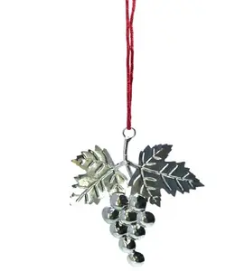 HANGING LEAF GRAPE DESIGN NICKLE CHRISTMAS HANGING ORNAMENT METAL IRON GRAPE DESIGN HOME DECOR