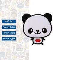 Máquinas de remendo personalizar roupas infantis, pequena bola preta ferro kawaii panda