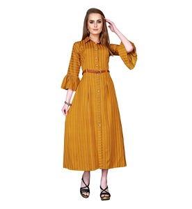 ชุดเดรสพิมพ์ลายสำหรับสาวออฟฟิศทางการลำลองสำหรับผู้หญิงเสื้อผ้าฝ้ายเรยอนผ้านุ่ม - Product Image 3