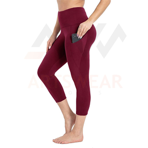 High quality <b>women</b> <b>legging</b> customized logo wholesale price fashionable ladies <b>Capri</b> best selling 100%spandex polyester - Product Image 2