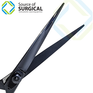 Ciseaux de cheveux de salon professionnels avec 3 anneaux Ciseaux de rasoir de coiffeur noir Poignée en acier inoxydable et lame à pointe pointue - Product Image 4