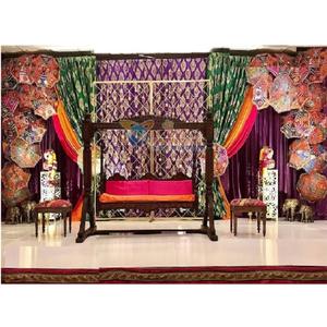 Sangeet ที่มีสไตล์สำหรับตกแต่งเวทีงานแต่งงานมุสลิมสีสันสดใสตกแต่งฟังก์ชั่นงานแต่งงานอินเดีย Sangeet เวทีกลางคืน UK - Product Image 1