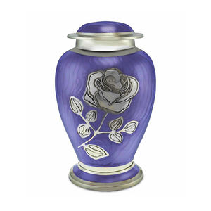 Urna de cremación de latón para adultos, urna conmemorativa de Metal, marrón y plata, rosa de latón/aluminio, para cenizas funerarias - Product Image 4