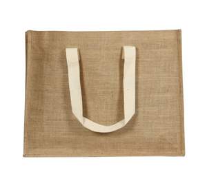 Bolsa de Compras de Yute de Algodón Ecológica Reutilizable con Logotipo Personalizado Impreso, Impresión Serigráfica Natural - Product Image 4