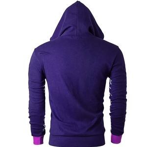 Sudadera con capucha de lana ligera con logotipo personalizado para hombre, jersey con bloques de color, ropa de calle de talla grande, bordado OEM para primavera - Product Image 6