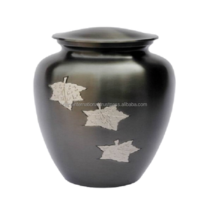 Urna de cremación blanca con huella dorada, suministros funerarios de Metal para adultos o mascotas, urna dedicada para mascotas - Product Image 2