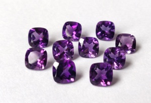 Natural Amethyst <b>Cushion</b> 5 mm to 8 mm Faceted - Loose Amethyst <b>Cushion</b> Cut Top Quality - Product Image 4