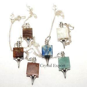 With Good Quality of Mix Gemstone Square Pendulums : Mix Gemstone Square Pendulums for Sale - Product Image 1