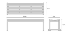 Banco de Jardín Moderno de Madera Maciza sin Respaldo de 1.5 m para Uso en Exteriores y Patios en Parques - Enterprise B006 - Product Image 3