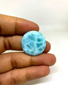 Larimar naturale liscio Cabochon rotondo per gioielli genuino schiena piatta Larimar pietre preziose lisce per la vendita a prezzi all'ingrosso alla rinfusa