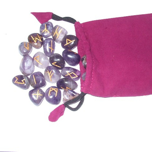 Feng Shui Love Style Amethyst Rune Set Ágata Piedra preciosa Tallada Técnica de grabado Tienda Compra Las mejores runas para su oficina en casa - Product Image 1