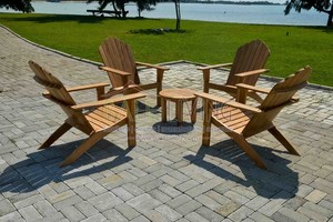Silla Adirondack de Teca para Exteriores con Reposabrazos, Resistente y Ecológica para Uso en Playa y Parque - Product Image 5