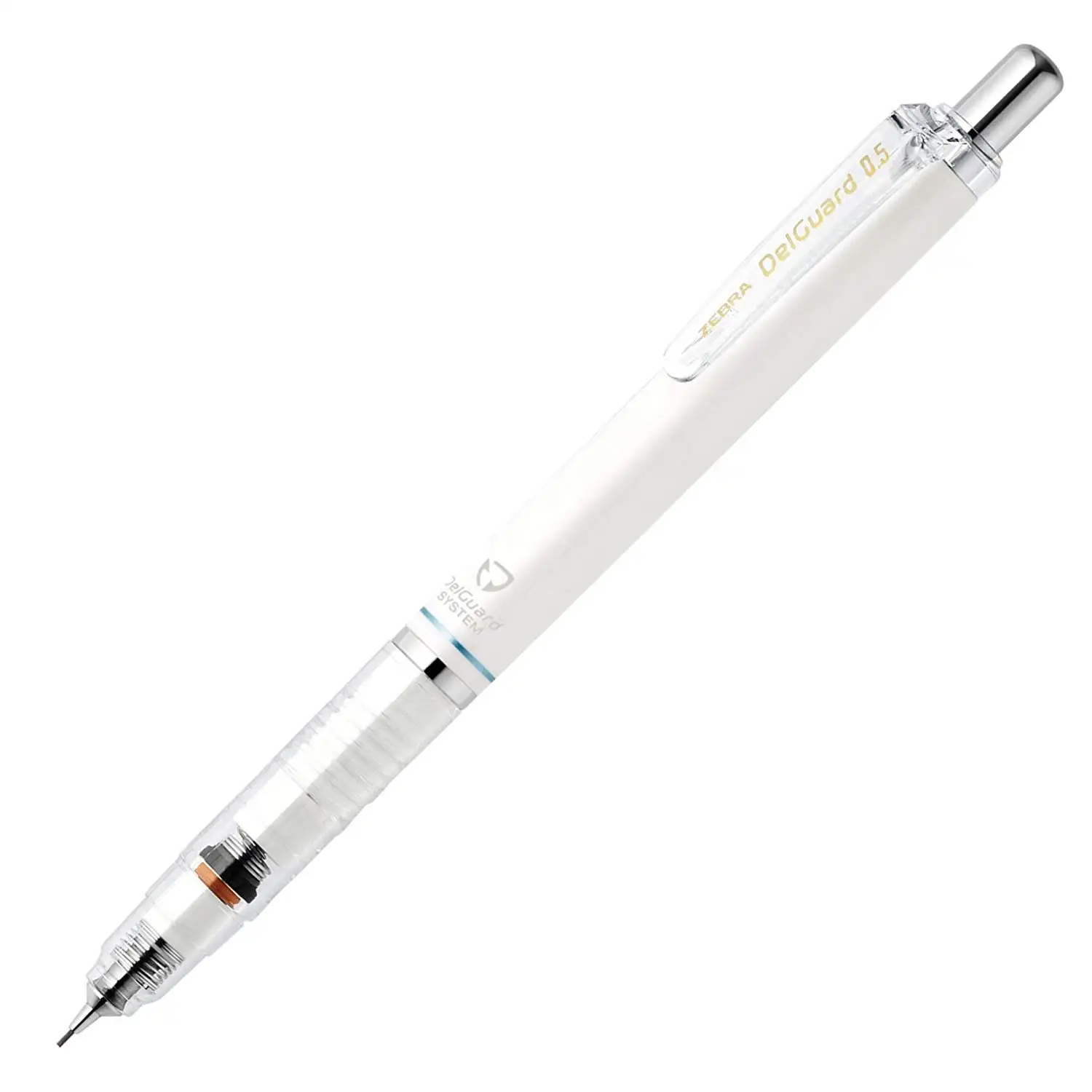P-MA85-W Putih Zebra Pensil Mekanik DelGuard 0.5Mm Buatan Jepang