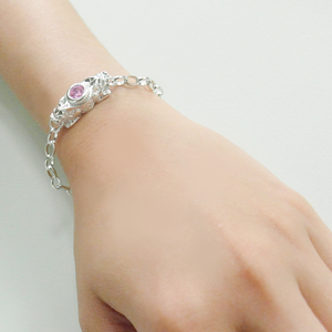 กำไลข้อมือแฟชั่นลายสัตว์ในตำนานของ925ทำจากเพทายเงินสเตอร์ลิง - Product Image 5