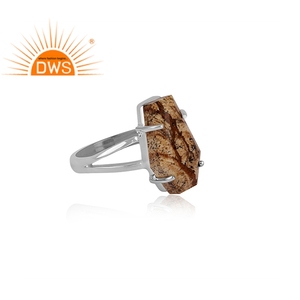 Bijoux en forme de cercueil fait à la main, pierre précieuse jaspe, argent 925, vente en gros, bague - Product Image 3