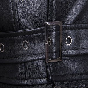 2024 nuevo estilo de chaqueta de motocicleta de cuero de vaca genuino para hombre, ropa de motorista de moda delgada, cuello con capucha, talla XL, protección de invierno - Product Image 6