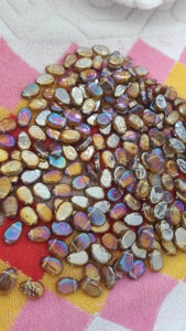 Cuentas de cristal transparentes de forma plana redondas púrpuras hechas a mano de la mejor calidad, cuentas de cristal de Murano de aspecto rico - Product Image 4