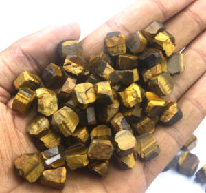 ตาเสือธรรมชาติดิบ25ชิ้นขนาด10-12มม. อัญมณีหลวมหยาบดิบสำหรับทำเครื่องประดับ - Product Image 4