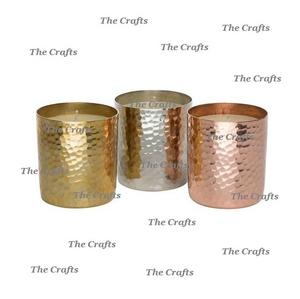 ชุดเชิงเทียนโลหะสามสีแบบทุบเชิงเทียนสำหรับงานแต่งงานและของตกแต่งบ้าน - Product Image 4