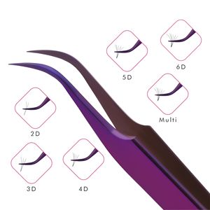 Stainless Steel Eyelash Extension Strong Curved Tip Tweezer in Purple Color with Your Own Logo, Eyelash Extension Tweezer - Product Image 4