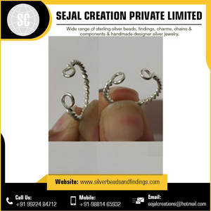 100% perles de bague en argent demi-percées à la main résultats en argent brossé pour les composants de bijoux - Product Image 6