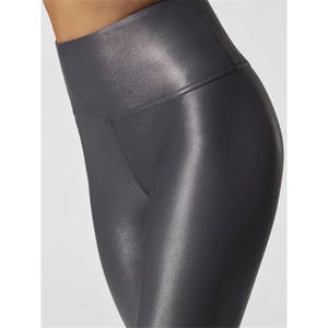 เลกกิ้งเอวสูงสำหรับผู้หญิงเลกกิ้งสีพื้นโลโก้และการพิมพ์แบบกำหนดเอง - Product Image 3