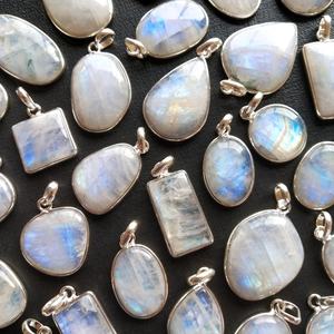 Rainbow Moonstone Tumbled Rune Set <b>Small</b> Light Crystal Pendant Republic Larimar Cubic Zircon Stones Crystal Pendants Charms - Product Image 3