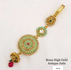 Magnifique et unique bijou antique judaïque en or avec placage rhodium, style classique avec perle et laiton pour les occasions de mariage - Product Image 5