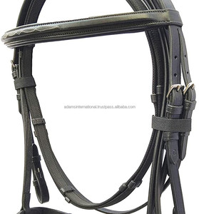 Brida de cuero cosida elegante de alta calidad con puntas de hebilla termina producto de caballo - Product Image 4