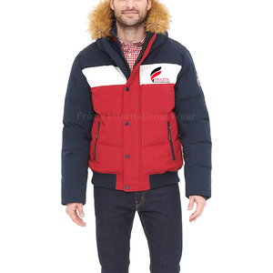 Wholesale Custom Outdoor Canvas Hooded Turn-<b>down</b> Collar Winter Plus Size Regular Puffer Jackets for Men - Product Image 2