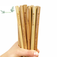 Lot de pailles en bambou 100% naturelles et réutilisables, kit pour boissons, Laser gratuit du Vietnam, fabriqué par eco 2go - Product Image 6