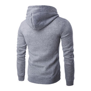 Sudadera con capucha para hombre, de color gris, barata, lisa, barata - Product Image 4