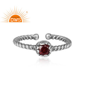 Beautifully Designed 925 Silver Ring Natural Garnet Gemstone Women's Ring Oxidized Silver Jewelry Manufacturer - Product Image 2