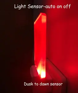 Energy Saving Indoor Dusk To Dawn Automatic Sensor Red LED Outlet Night Light