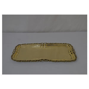 Plateau rectangulaire fantaisie en laiton Plateau de service en laiton poli Plateau et plat fantaisie en laiton de style moderne pour la maison et la cuisine - Product Image 5