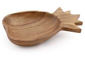 Acacia <b>Wood</b> <b>Salad</b> <b>Bowl</b> with Pineapple Shape Servers Solid Hardwood <b>Salad</b> Wooden <b>Bowl</b> With Spoon for Fruits <b>Salads</b> - Product Image 3