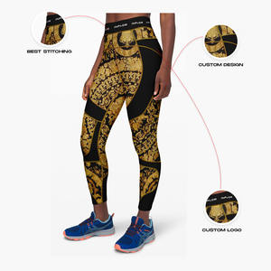 Vente en gros de leggings d'entraînement yoga 100% coton pour femmes pantalons de yoga personnalisés fitness leggings de yoga gym sport femmes - Product Image 6