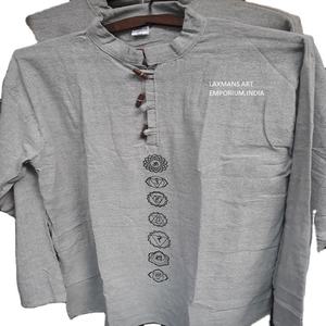 Kurta de Algodón con Estampado de los Siete Chakras LAXMANS, Unisex, Moda de India y Pakistán, Invierno - Product Image 1