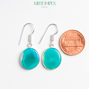 Vente directe d'usine Sardonyx cristal lunette ensemble boucles d'oreilles multicolore français crochet argent plaqué or pour les détaillants de cadeaux américains - Product Image 6