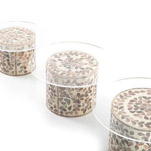 High Quality Wholesales MOP Stand with Acrylic Cover <b>Mother</b> of Pearl Cake Stand From Vietnam - Product Image 2