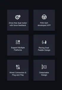 PXN V10 nuova ruota da corsa da gioco con feedback della forza a doppio motore con pedali ad effetto hall e cambio 6 + 1