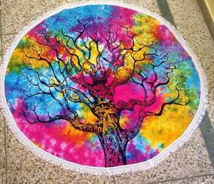 Algodón árbol seco Yoga Mat Ombre Toalla de playa Mandala Picnic Mat decoración del hogar hecho a mano 72 pulgadas varios colores por consignadores indios - Product Image 5